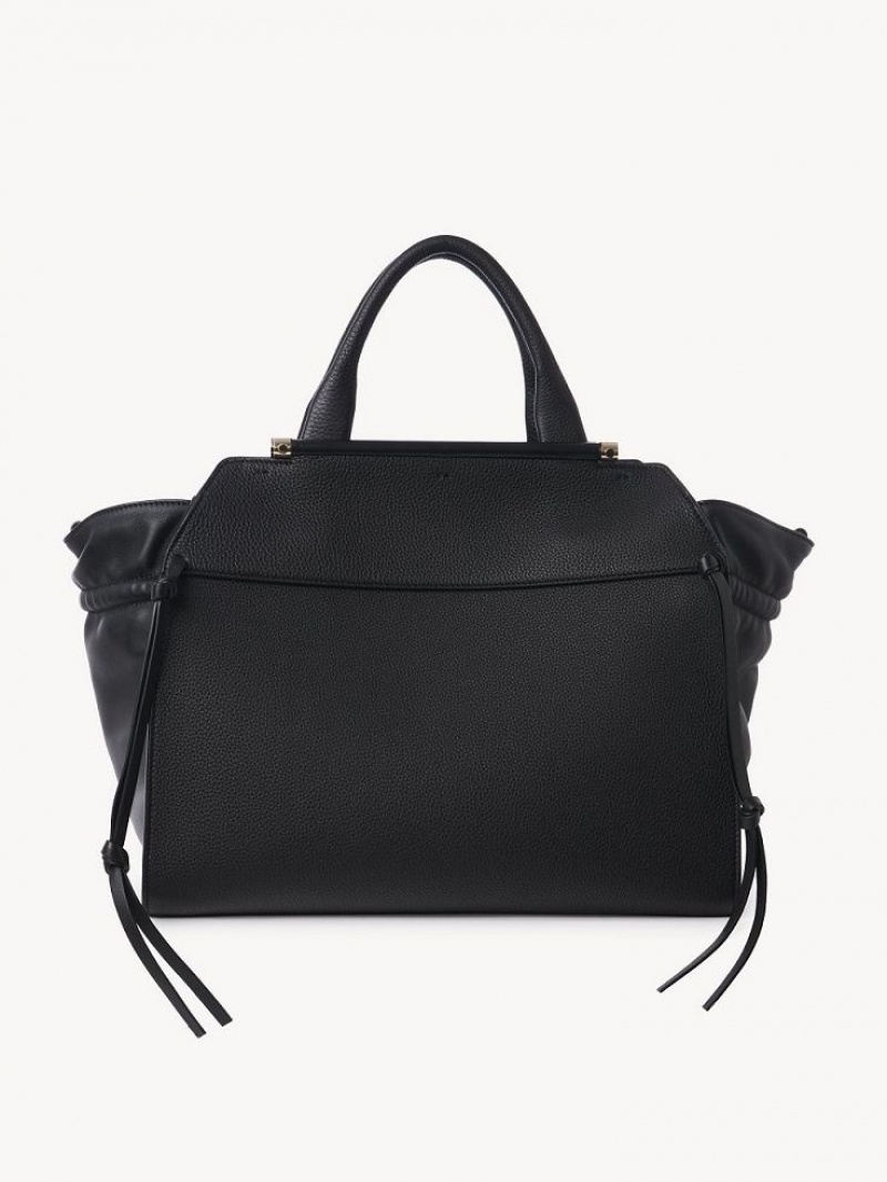 Chloe Steph Medium Double Carry Tragetaschen Schwarz | CHE-SR13372