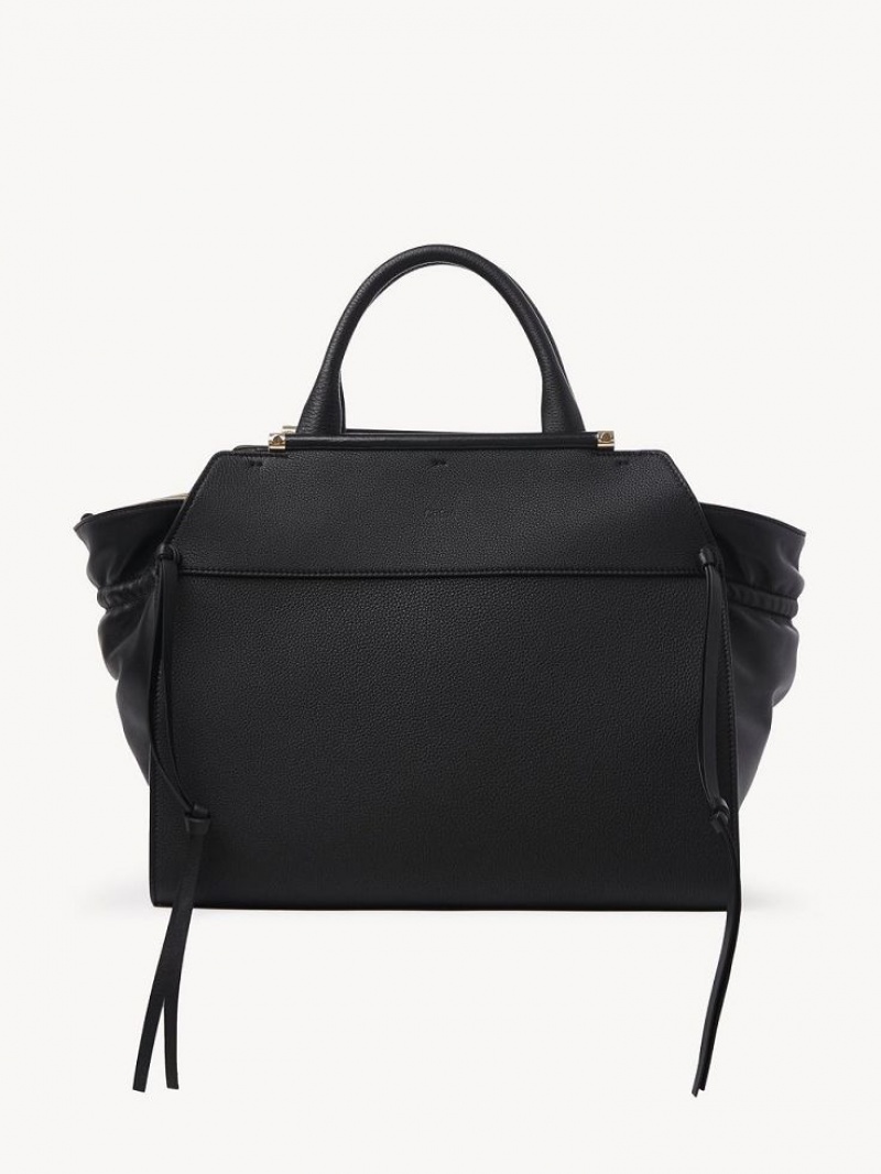 Chloe Steph Medium Double Carry Tragetaschen Schwarz | CHE-SR13372