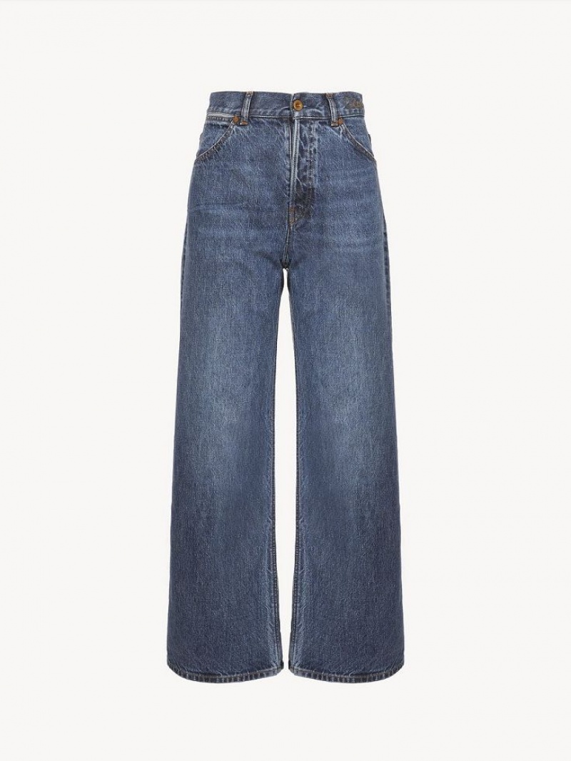 Chloe Stromboli Weite Cropped Jeans Blau | CHE-SR14011