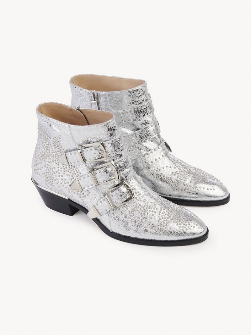 Chloe Susanna Kurzes Stiefel Silber | CHE-SR14212