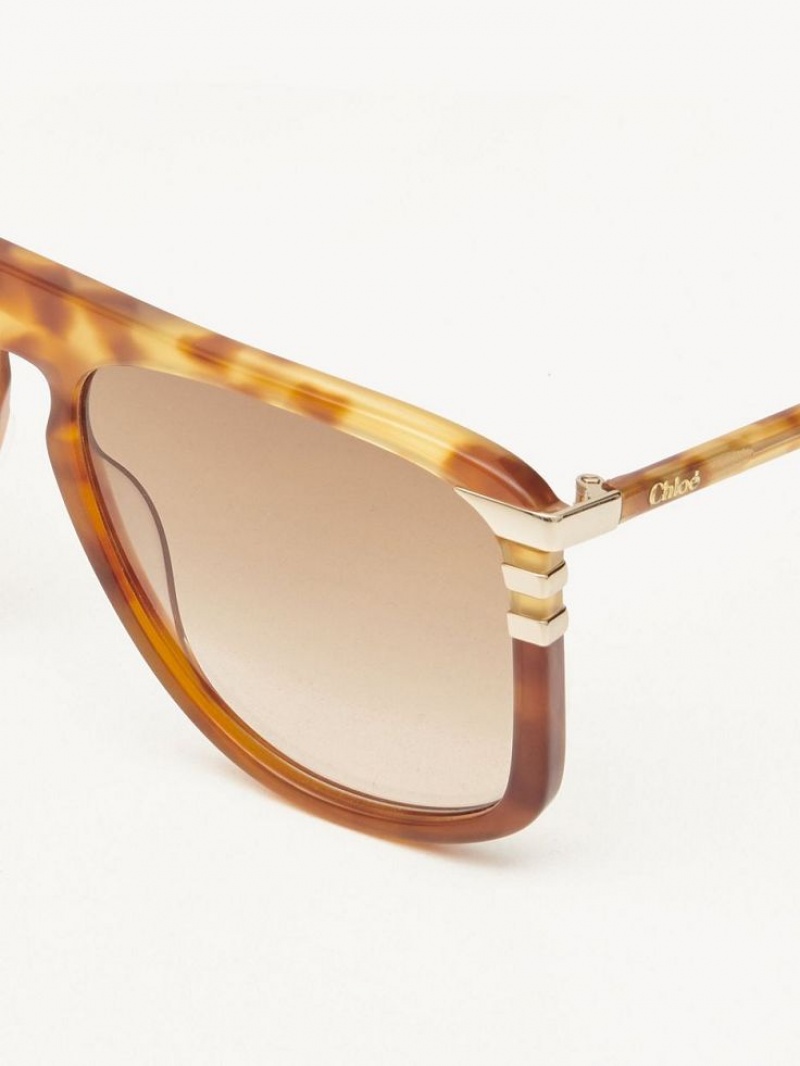 Chloe West Small Sonnenbrille Havana Patchwork | CHE-SR14521