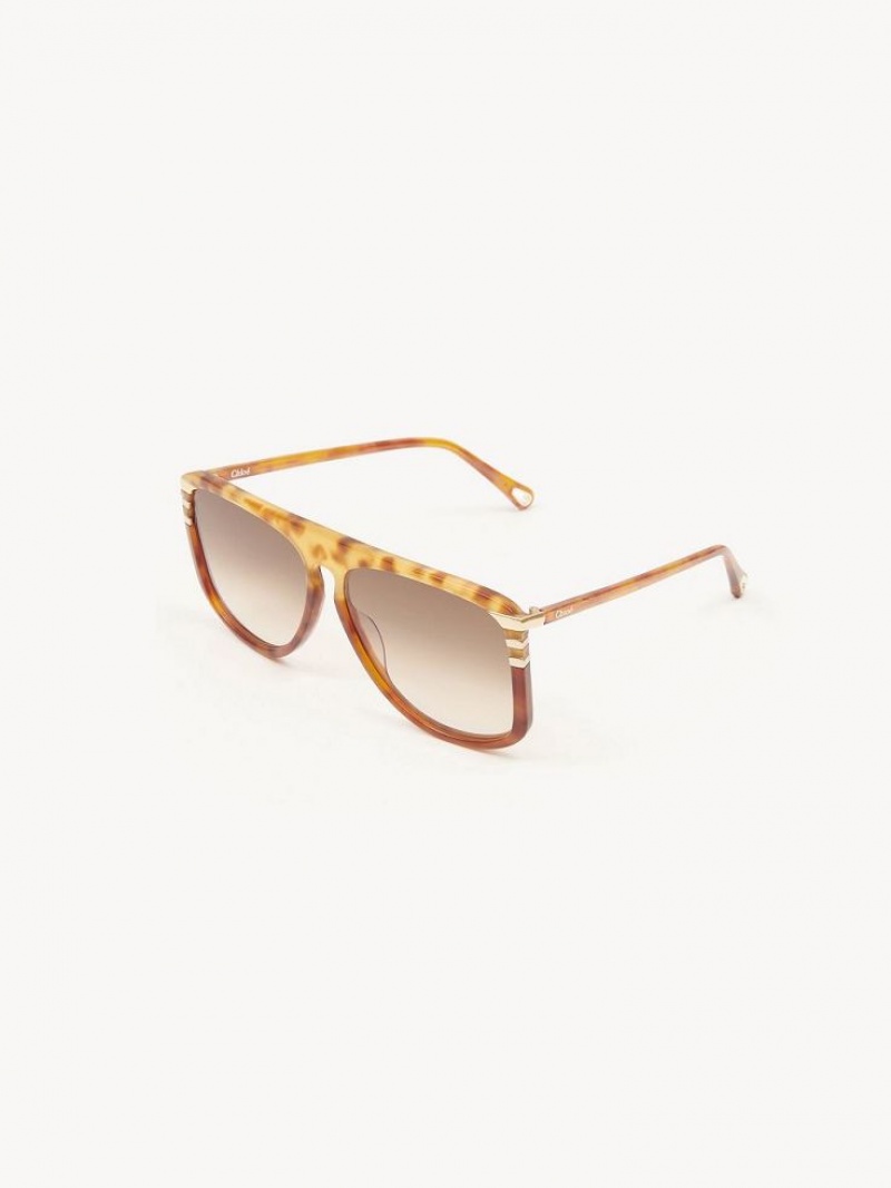 Chloe West Sonnenbrille Havana Patchwork | CHE-SR14564