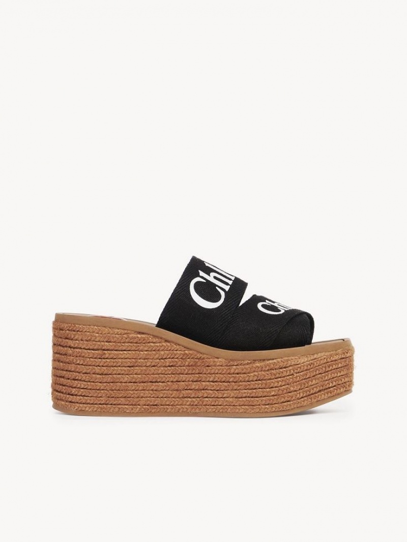 Chloe Woody Espadrilles Schwarz | CHE-SR14163