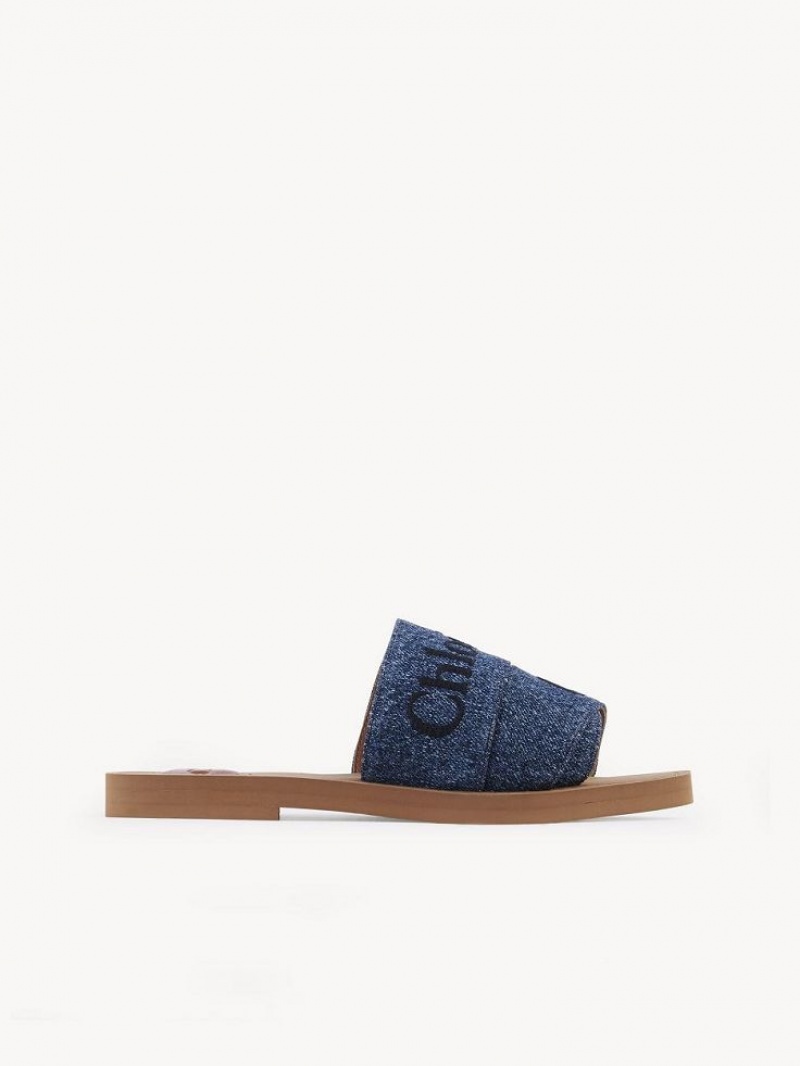 Chloe Woody Flache Mule Blau | CHE-SR14174