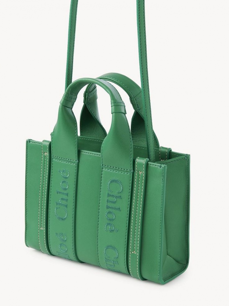 Chloe Woody Tote 1 Mini Taschen Grün | CHE-SR13698