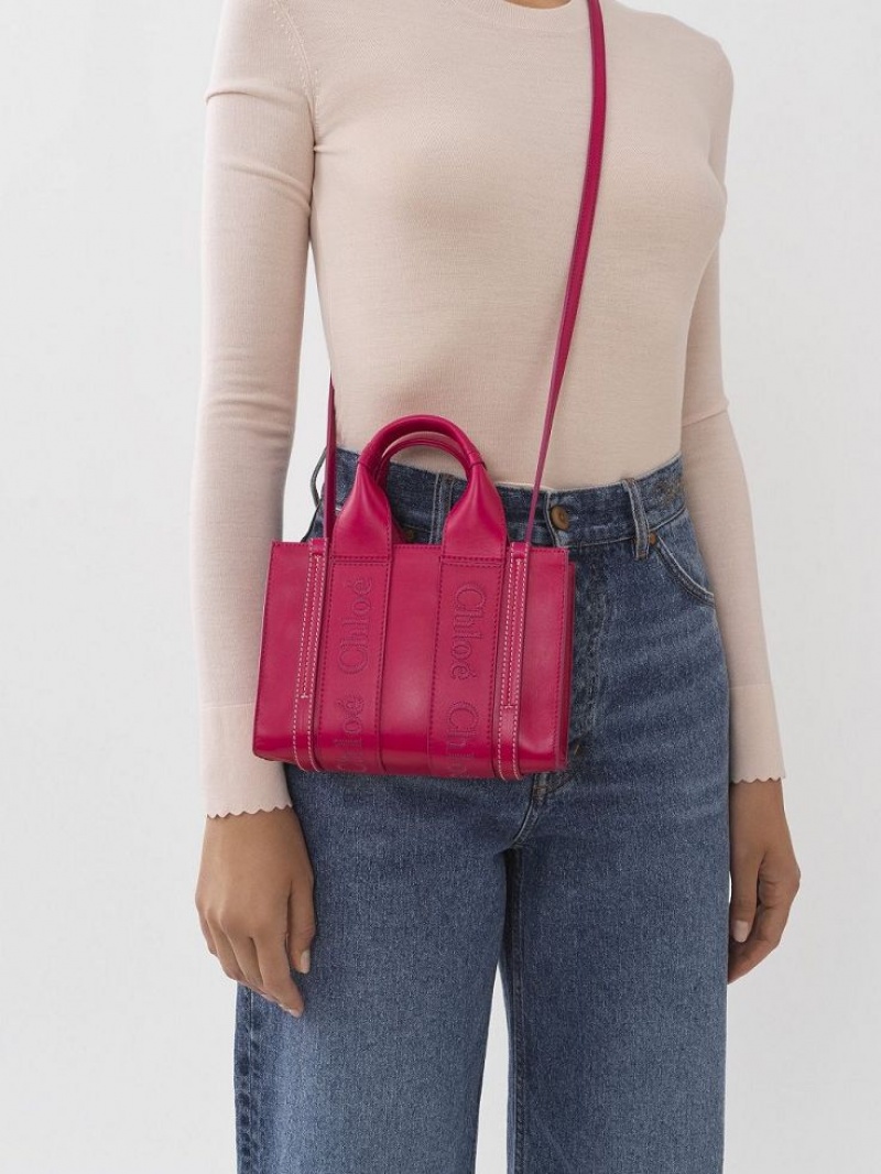 Chloe Woody Tote 1 Mini Taschen Rosa | CHE-SR13700