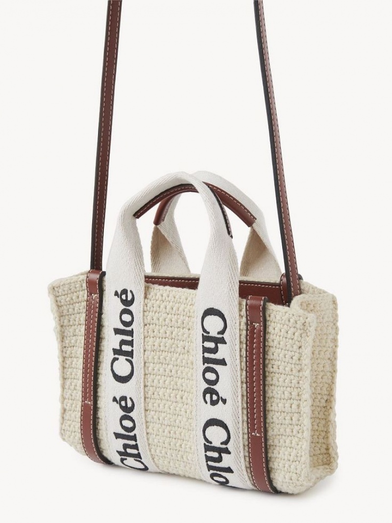 Chloe Woody Tote 2 Mini Taschen Braun Beige | CHE-SR13690