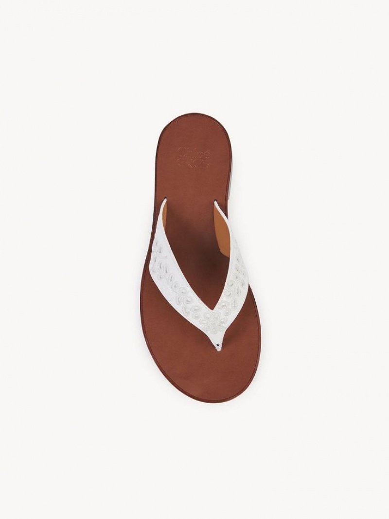 Chloe X Eres Paz Flache Sandalen Weiß | CHE-SR14146